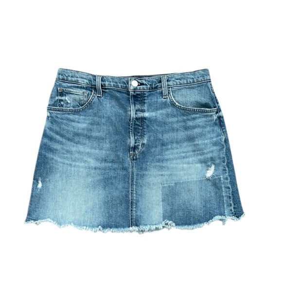 Joe's Jeans Let's Boogie Denim Skirt Raw Hem Button Fly Boho Organic Size 31 - Picture 8 of 8